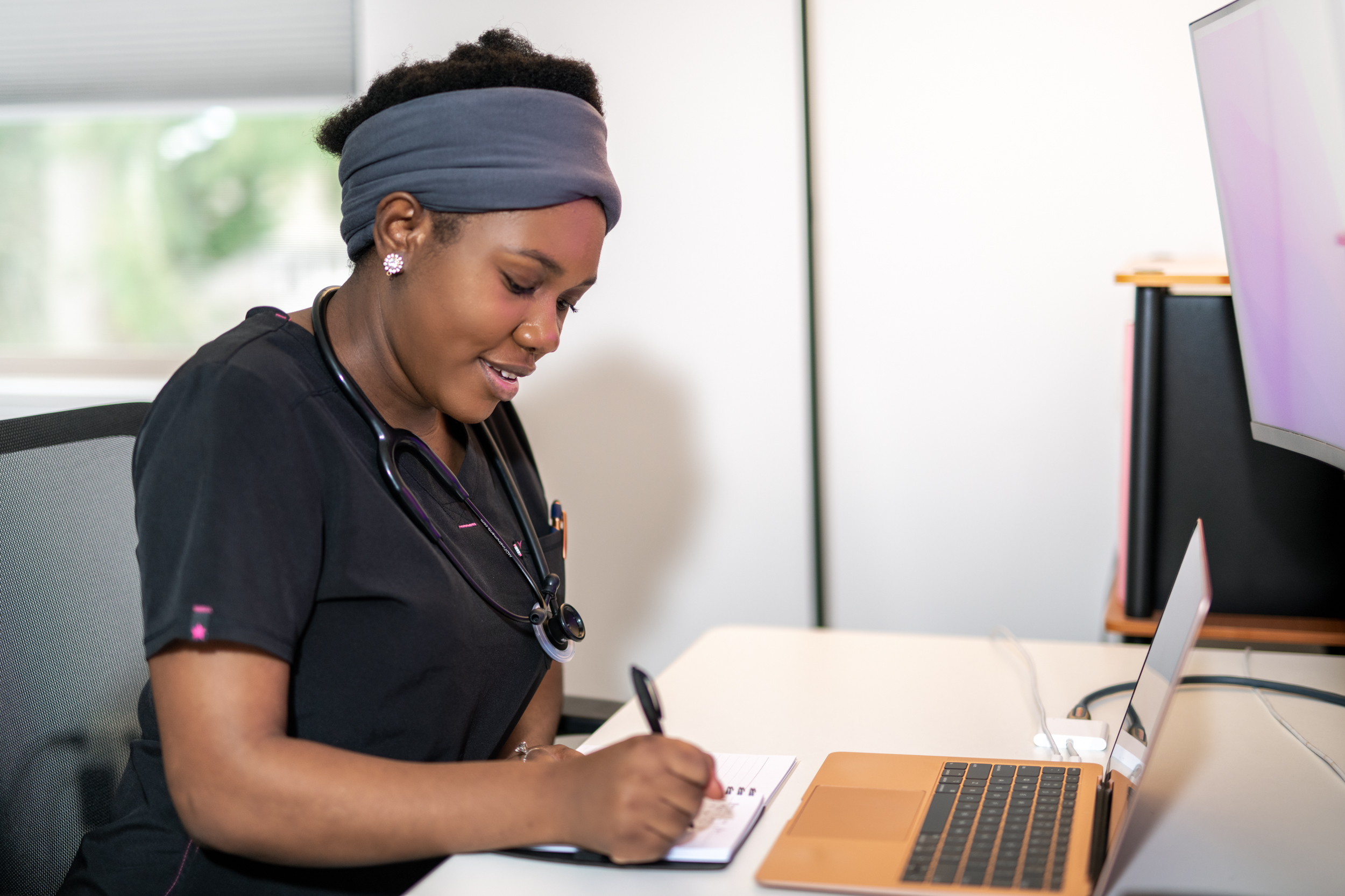 Caregiver providing personalized attention during home care visit