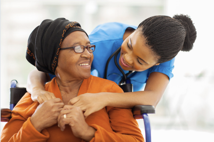 Compassionate caregiver moment - supportive neurological care