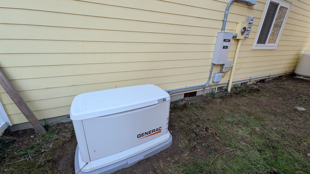 Backup generator control panel and transfer switch